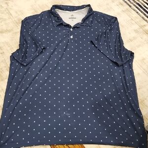 adidas Men's Navy Polo with White Anchor Microprint